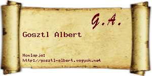 Gosztl Albert névjegykártya